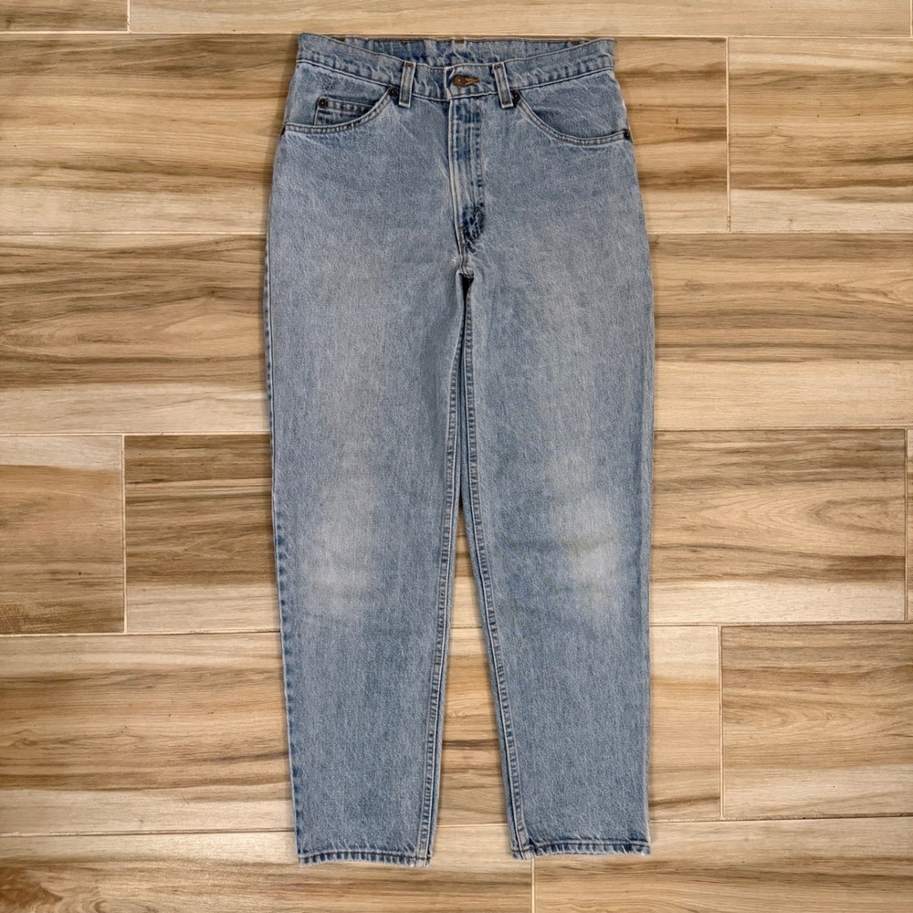 Vtg 1989 Levis 550 Orange Tab Jeans USA Light Wash Student Tag 30x30 Meas 29x29